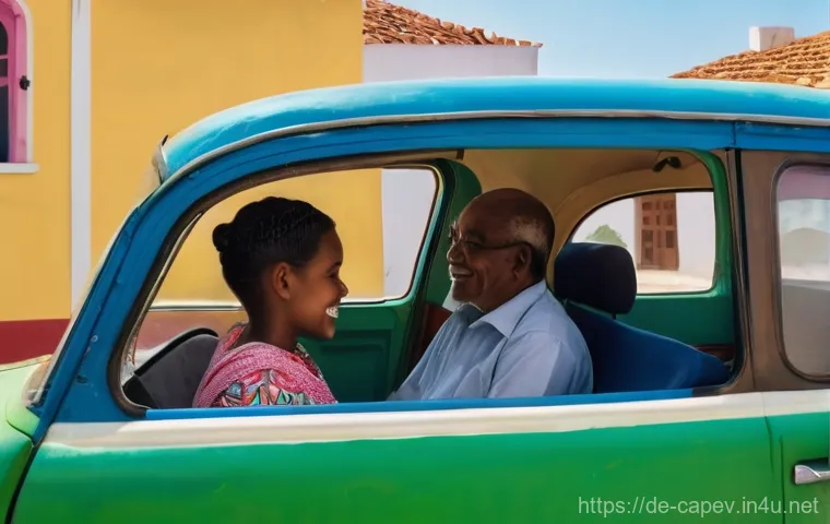 카보베르데 교통 시스템 - **Prompt 1: Authentic Aluguer Experience in a Cape Verdean Village**
    "A vibrant scene inside a l...