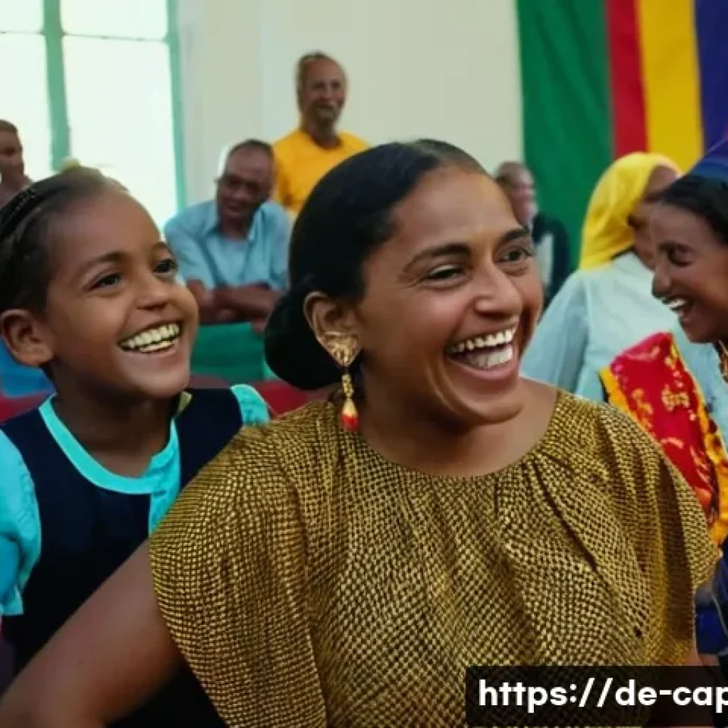 카보베르데 이민자 사회 - **"A vibrant indoor scene capturing a multi-generational Cape Verdean community gathering in a brigh...